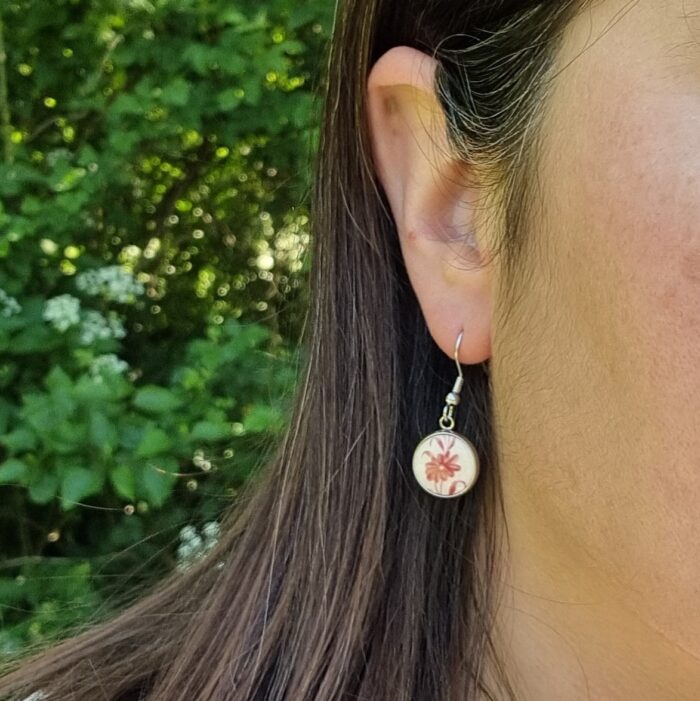Boucles argentées rondes Clotilde