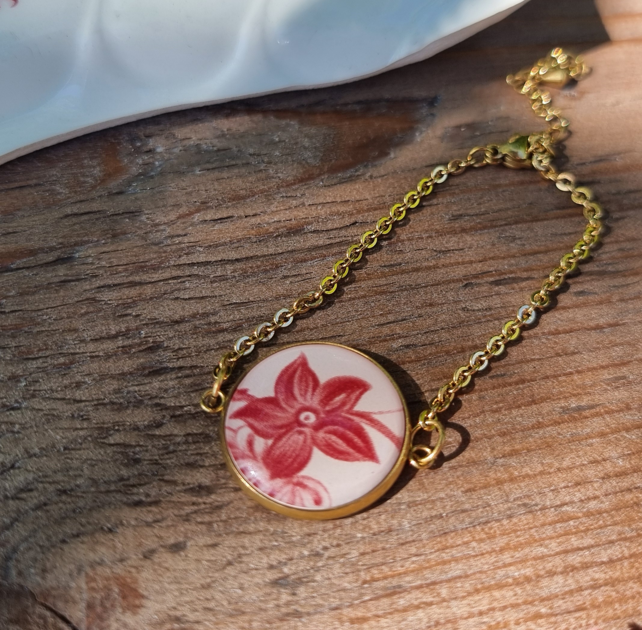 Bracelet doré assiette Clotilde
