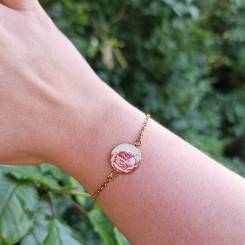 Bracelet rond assiette Rose