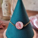 Bracelet rond assiette Rose