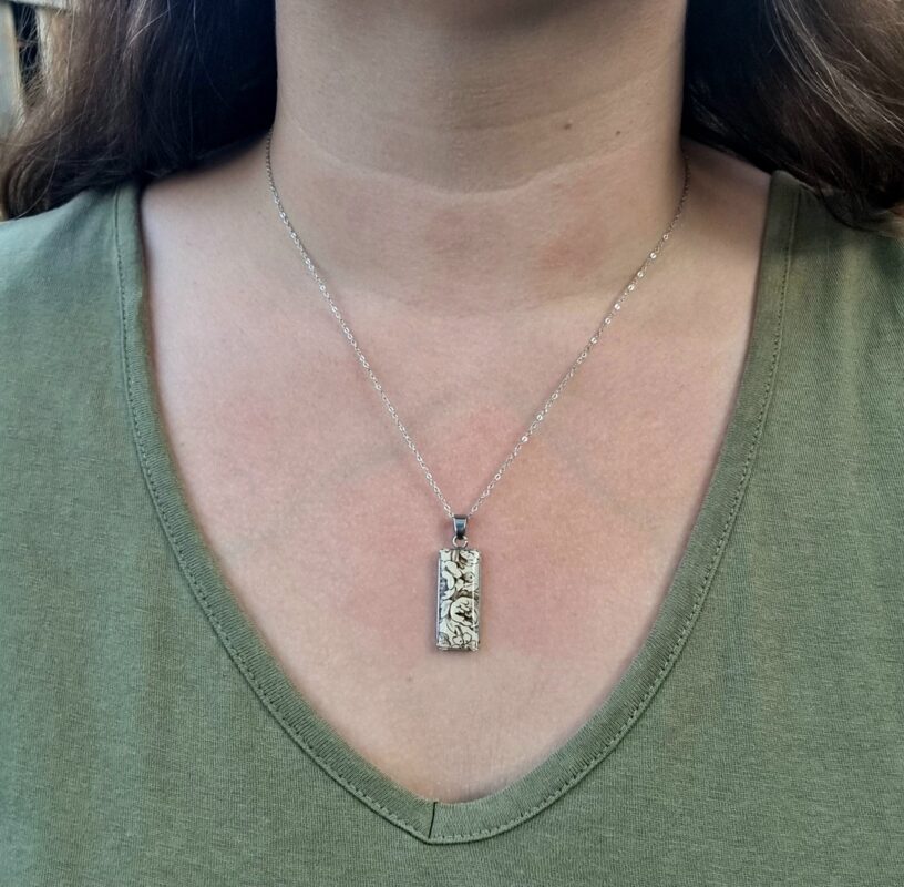 Collier argenté assiette Adrienne