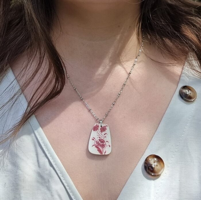 Collier argenté assiette Clotilde