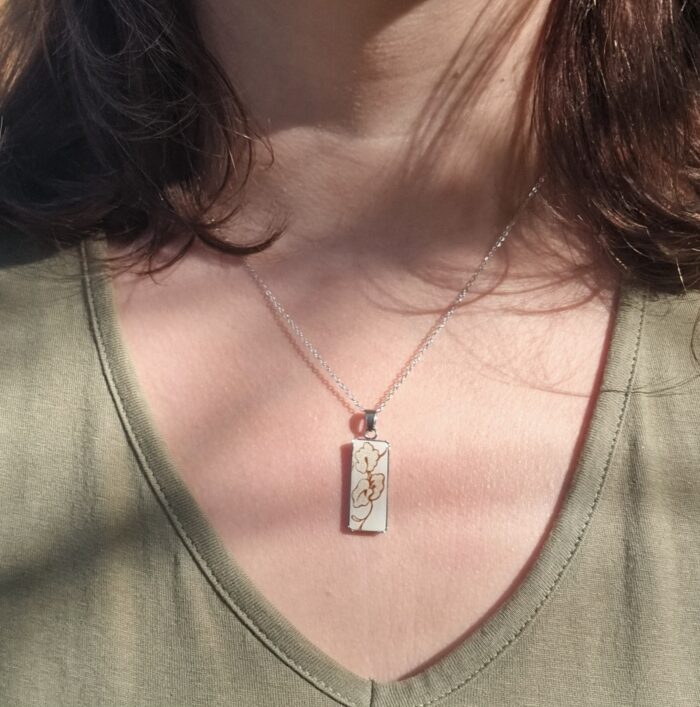 Collier argenté assiette Rosalie