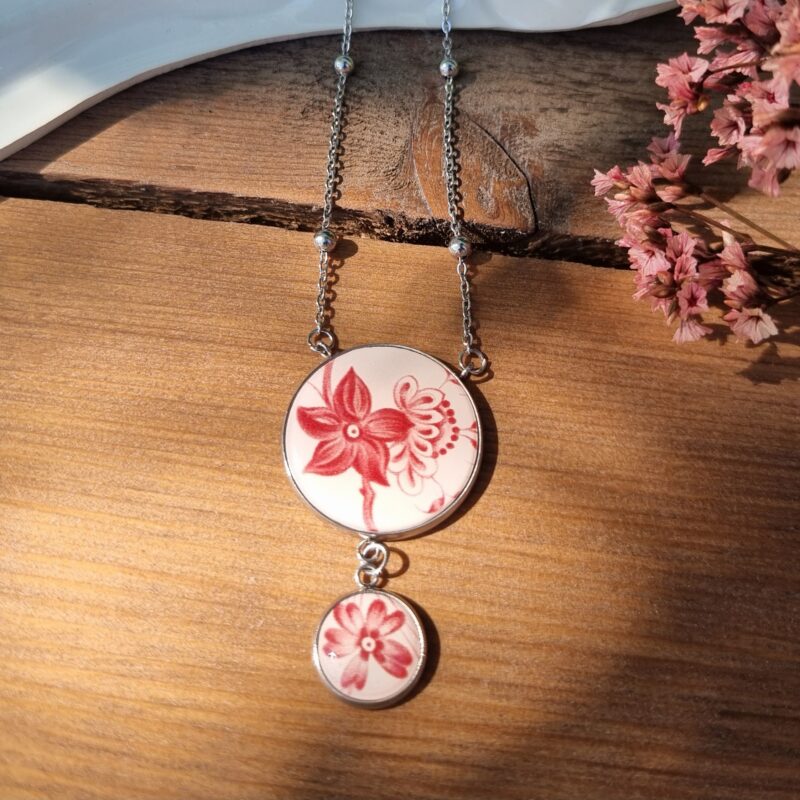 Collier double argenté Clotilde