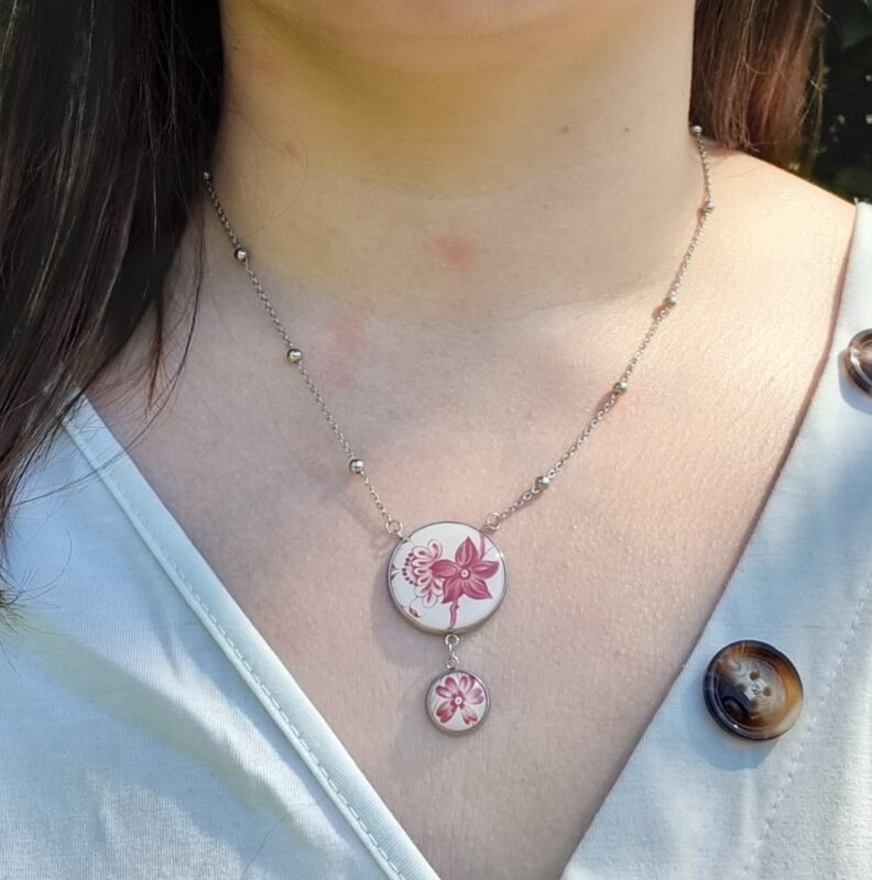 Collier double argenté Clotilde