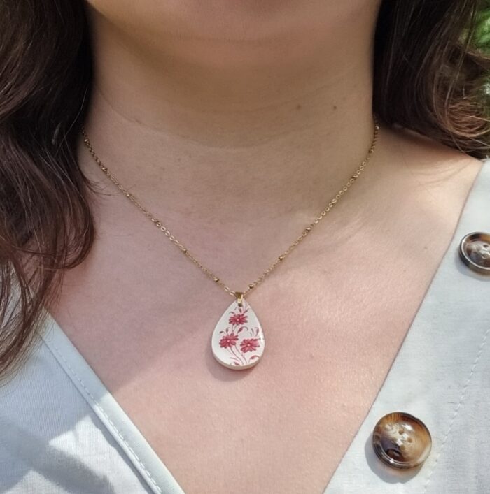 Collier goutte assiette Clotilde