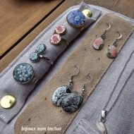 Coffret cadeau collier & trousse toile de Jouy - assiette ancienne - Noir élégant – Image 7