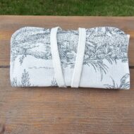 Coffret cadeau collier & trousse toile de Jouy - assiette ancienne - Vert jardin – Image 4
