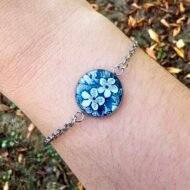 Bracelet fleuri en assiette ancienne – Broderie Verte – Image 2