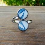 Bague double bleu azur réglable – Éclat d’Azur
