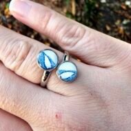 Bague double bleu azur réglable – Éclat d’Azur – Image 2