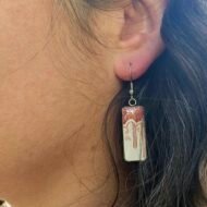 Boucles d'oreilles en assiette ancienne – Arabesque de Framboise – Image 2