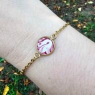 Bracelet doré ajustable Arabesque Carmin – Assiette ancienne – Image 2