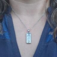 Collier argenté Brin de Poésie – Assiette ancienne – Image 2