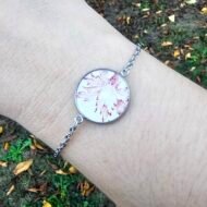 Bracelet Fleurs de Poudre – Bijou artisanal en assiette ancienne – Image 2